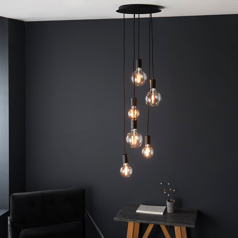 Endon Lighting 81535 Studio 6Lt Pendant Matt Black