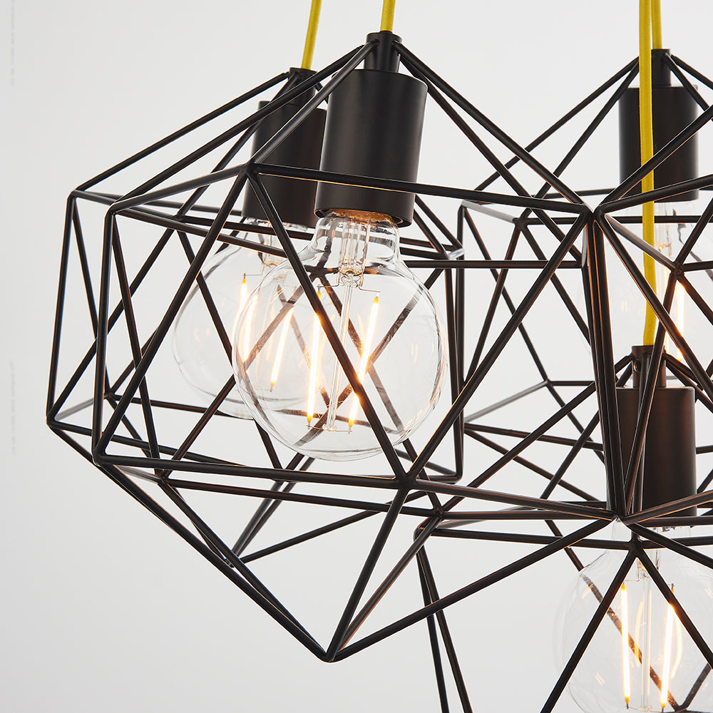 Endon Lighting 81745 Icosa 6Lt Pendant Matt Black