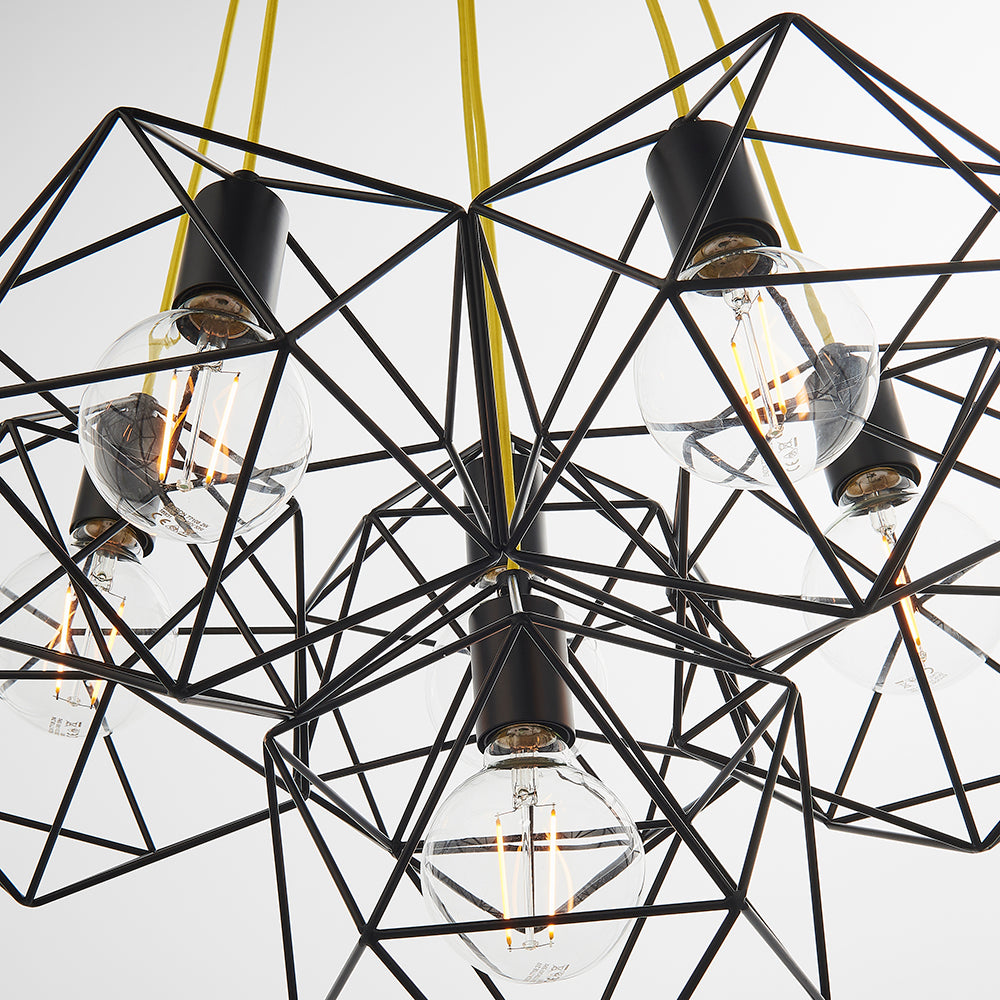 Endon Lighting 81745 Icosa 6Lt Pendant Matt Black