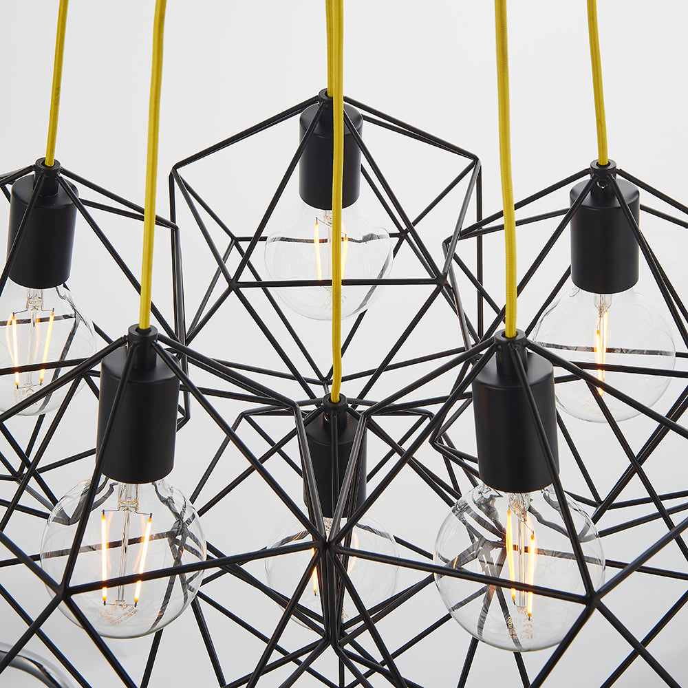 Endon Lighting 81745 Icosa 6Lt Pendant Matt Black