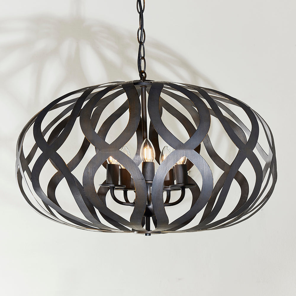 Endon Lighting 81752 Sirolo 5Lt Pendant Antique Brushed Bronze Paint