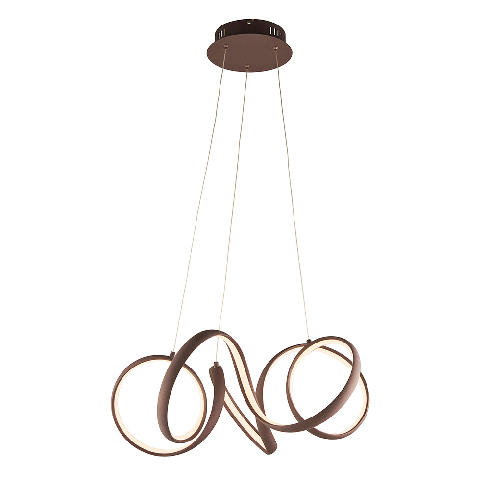 Endon Lighting 81889 Synergy 1Lt Pendant Textured Coffee Paint & White Silicone