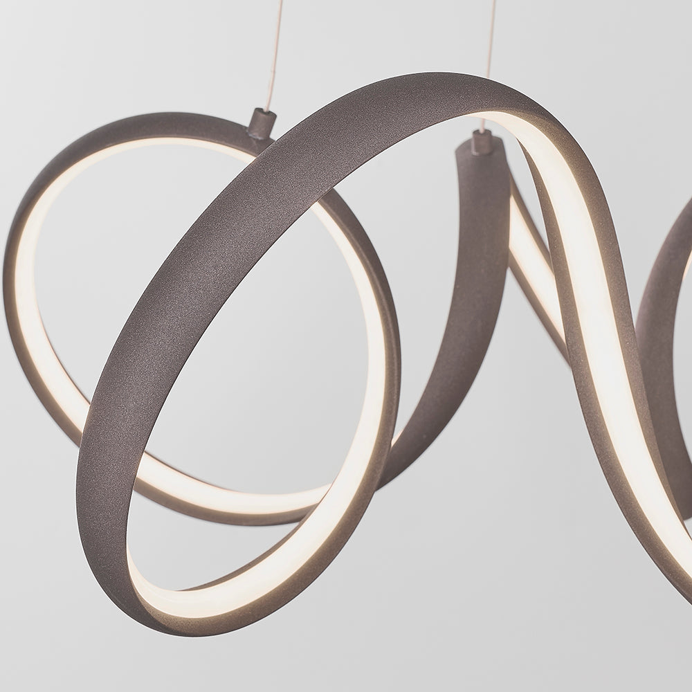 Endon Lighting 81889 Synergy 1Lt Pendant Textured Coffee Paint & White Silicone