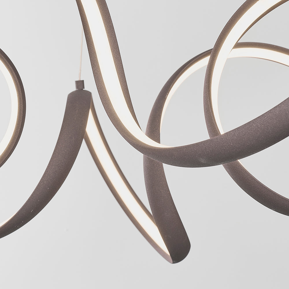 Endon Lighting 81889 Synergy 1Lt Pendant Textured Coffee Paint & White Silicone