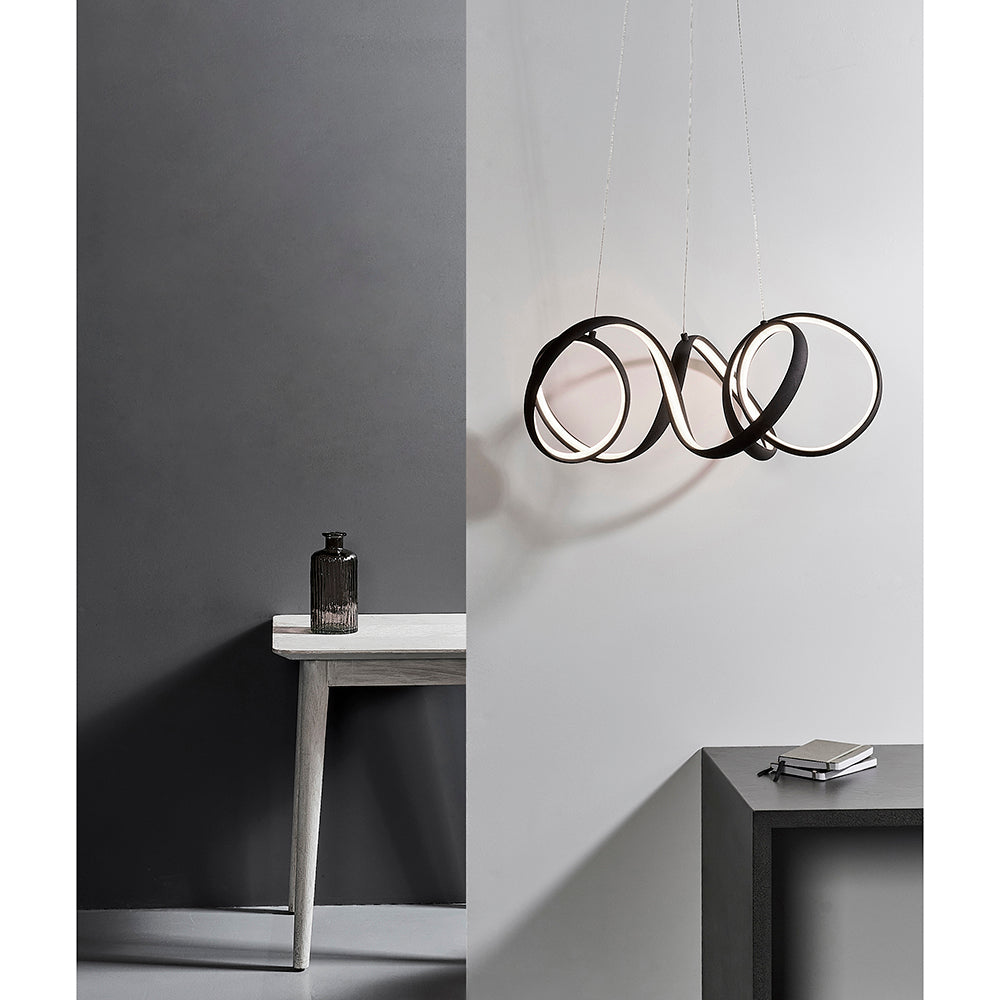 Endon Lighting 81889 Synergy 1Lt Pendant Textured Coffee Paint & White Silicone