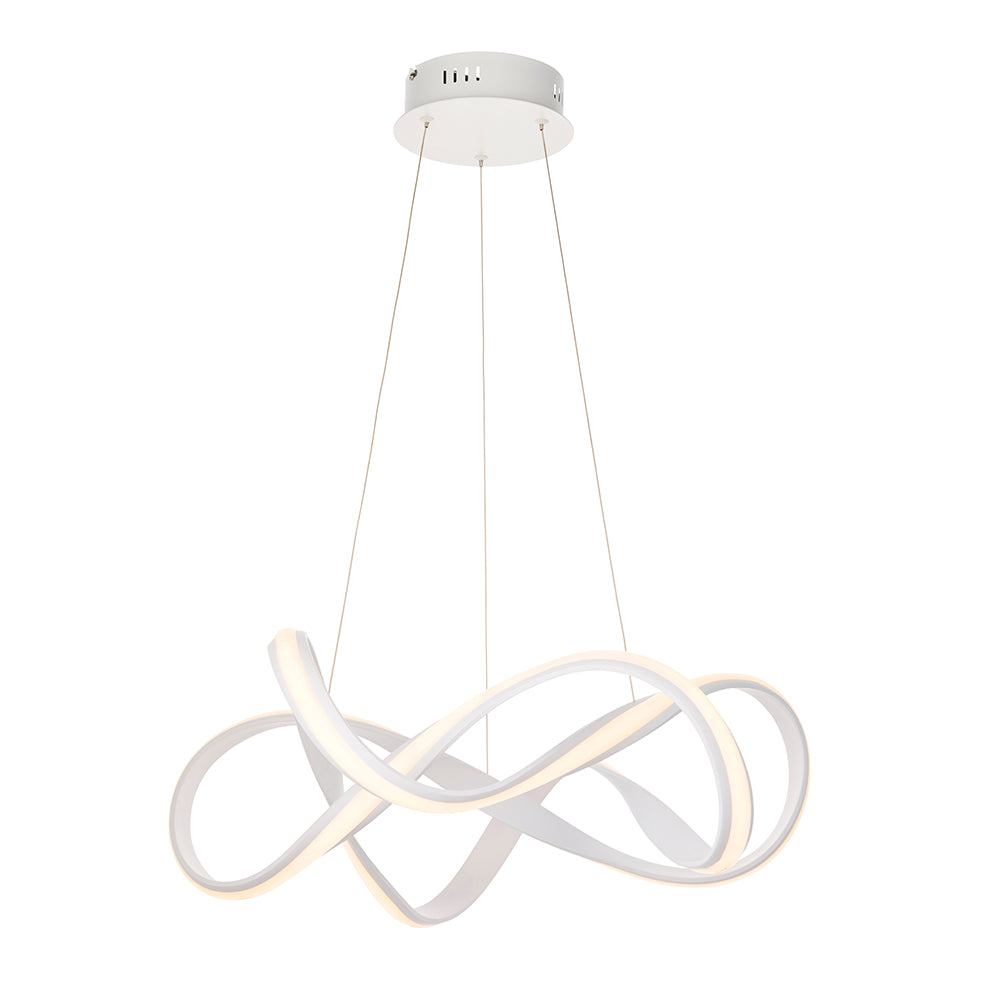 Endon Lighting 81893 Synergy 1Lt Pendant Textured White Paint & White Silicone