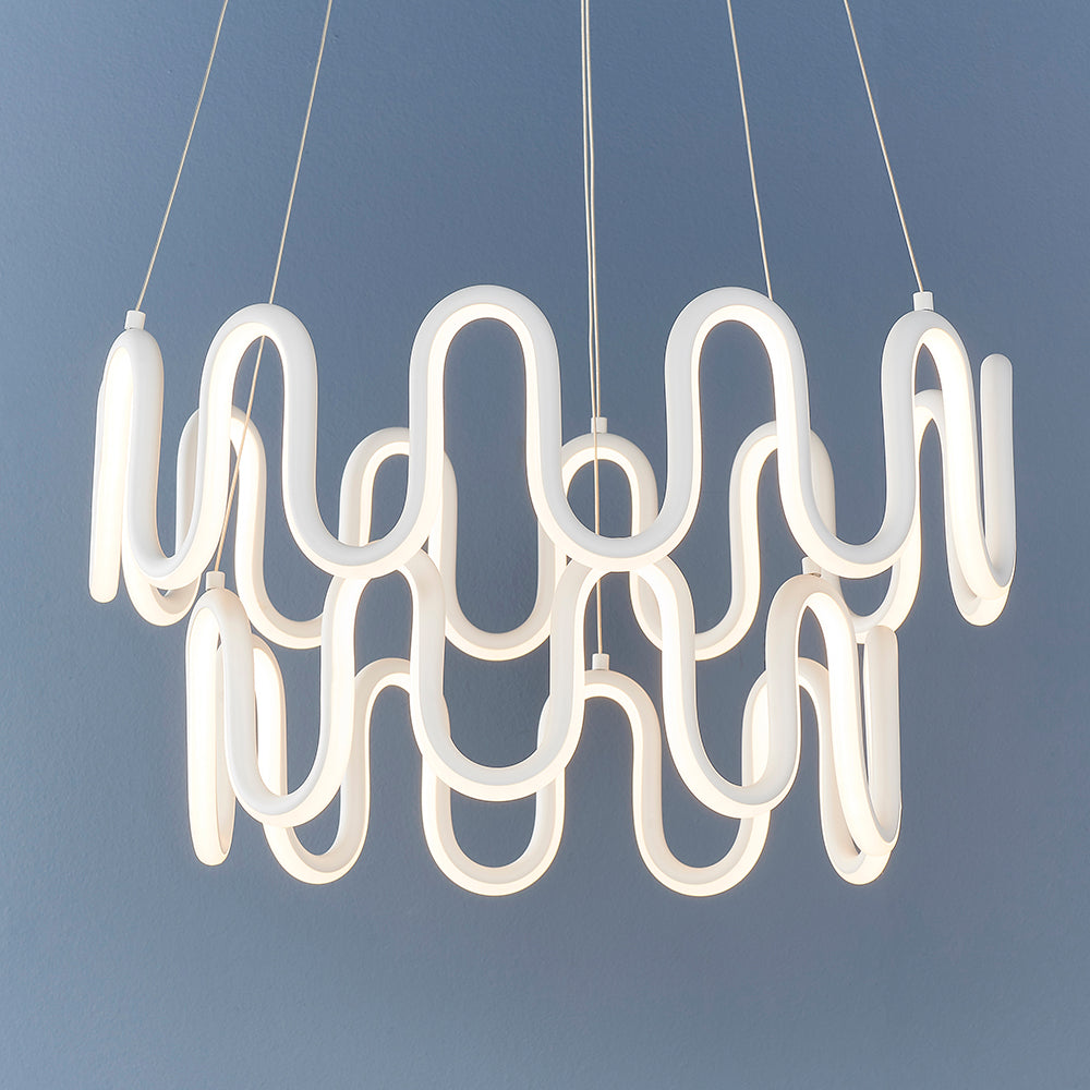 Endon Lighting 81894 Cern 1Lt Pendant Textured White Paint & White Silicone