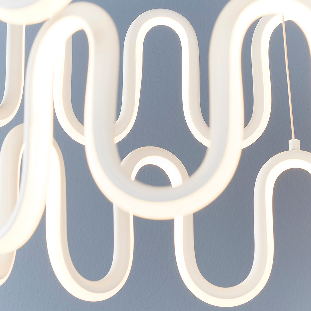 Endon Lighting 81894 Cern 1Lt Pendant Textured White Paint & White Silicone