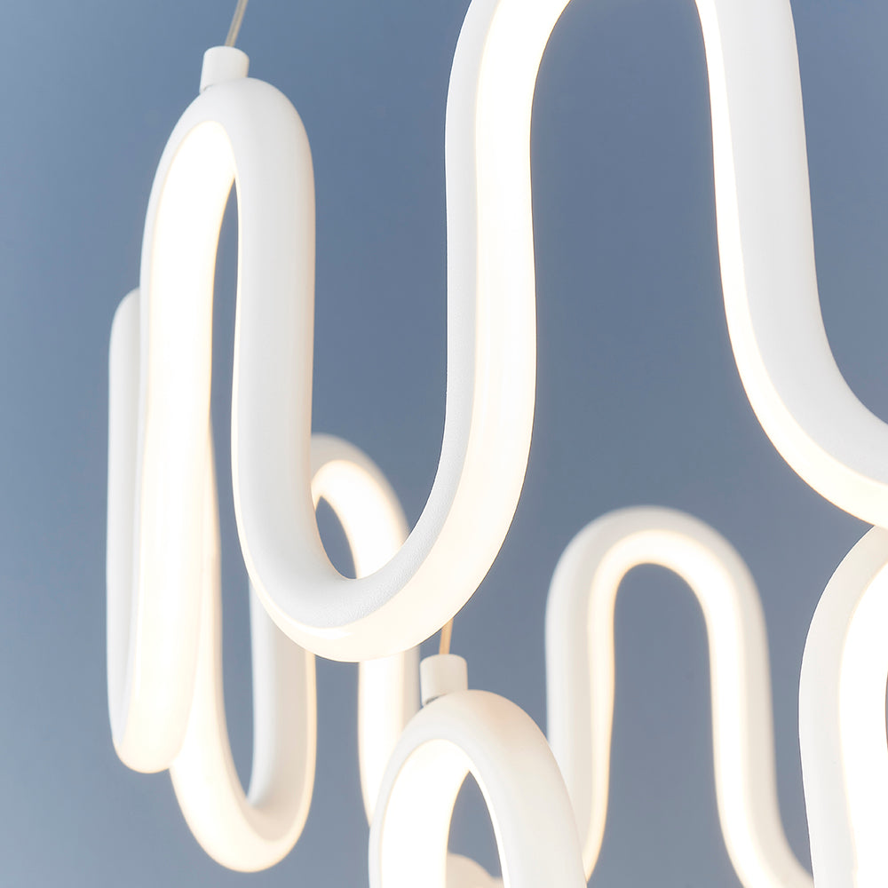 Endon Lighting 81894 Cern 1Lt Pendant Textured White Paint & White Silicone