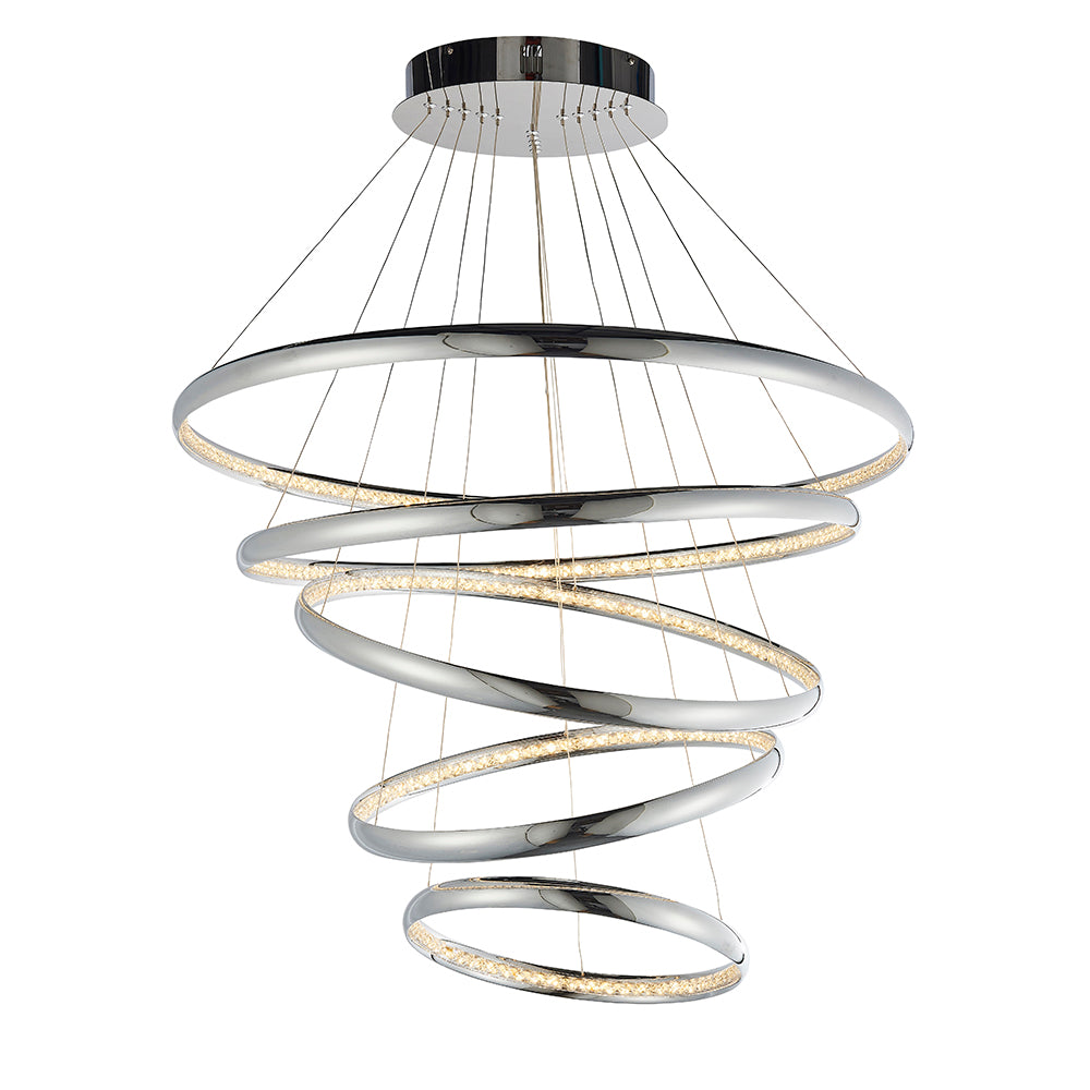 Endon Lighting 81906 Ozias 1Lt Pendant Chrome Plate & Clear Crystal