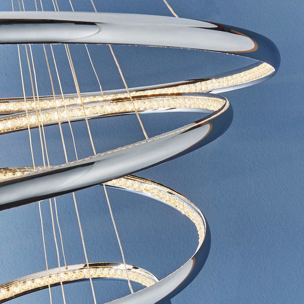 Endon Lighting 81906 Ozias 1Lt Pendant Chrome Plate & Clear Crystal