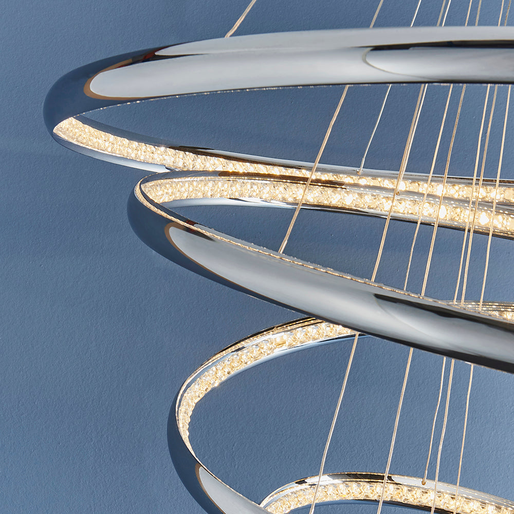 Endon Lighting 81906 Ozias 1Lt Pendant Chrome Plate & Clear Crystal