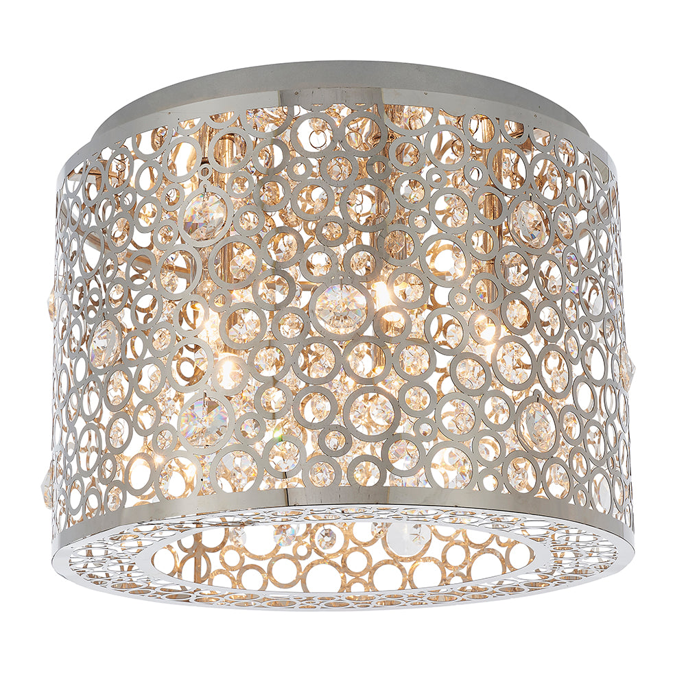 Endon Lighting 81974 Fayola 5Lt Flush Chrome Plate & Clear Crystal