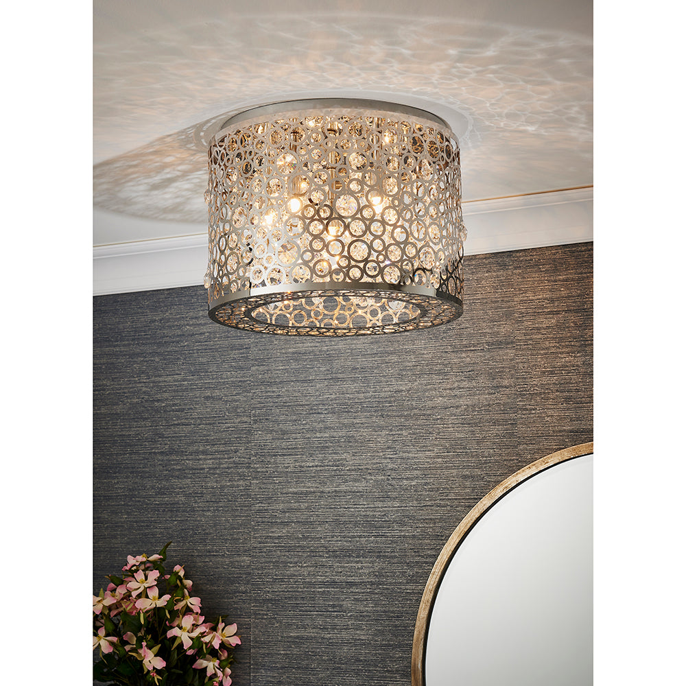 Endon Lighting 81974 Fayola 5Lt Flush Chrome Plate & Clear Crystal