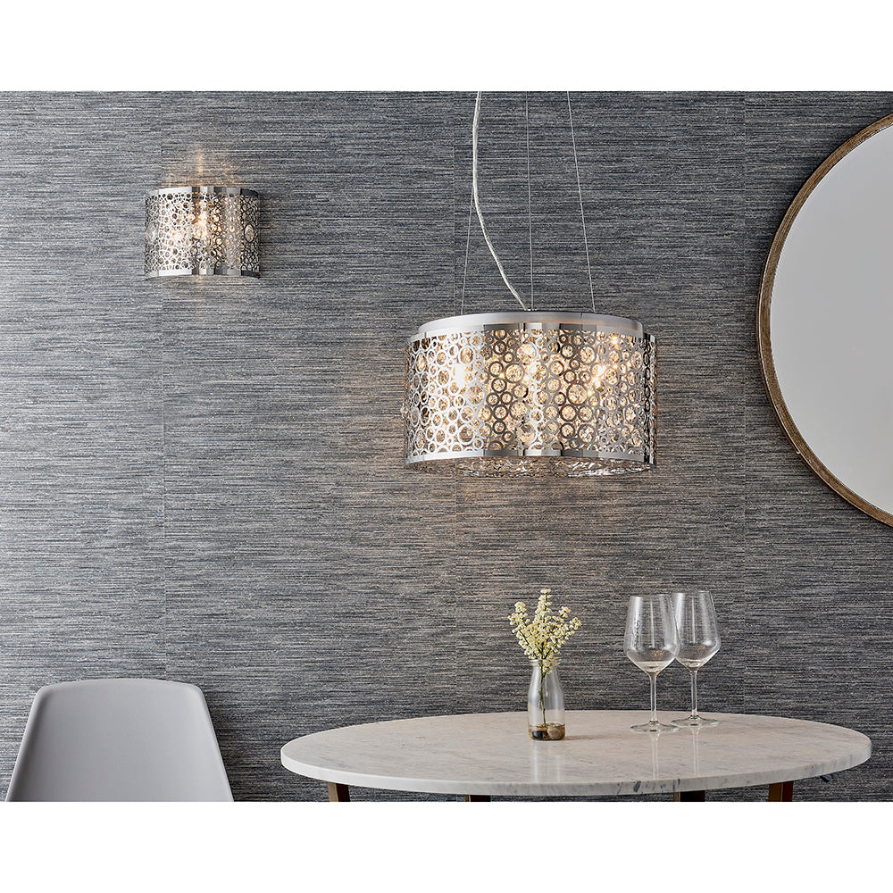 Endon Lighting 81976 Fayola 1Lt Wall Chrome Plate & Clear Crystal