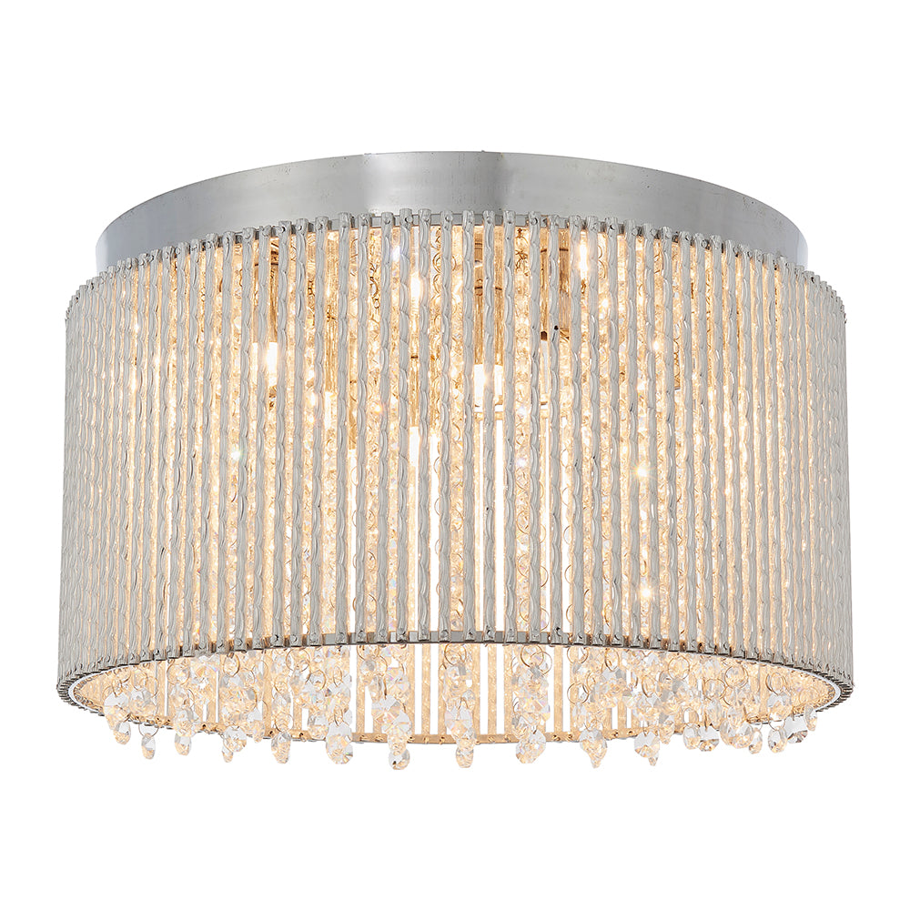 Endon Lighting 81980 Galina 10Lt Flush Chrome Plate & Clear Crystal