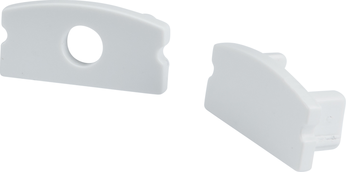 Aluminium Surface Mount Profile End Caps - White