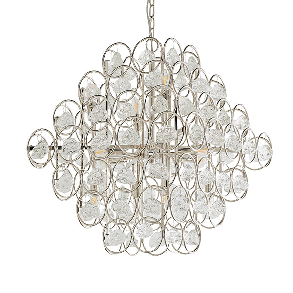 Large tiered pendant with crystal glass details