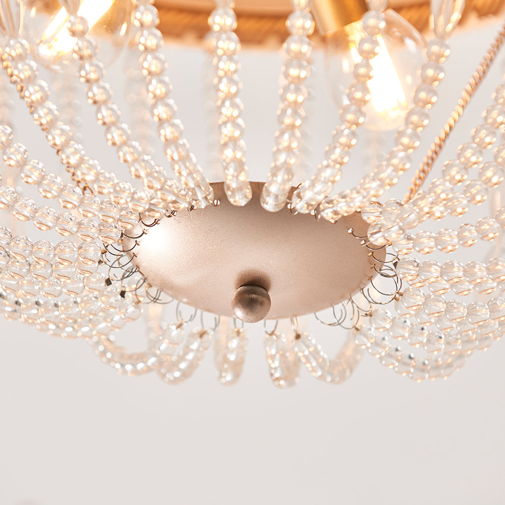 Endon Lighting 90123 Celine 3Lt Flush Rose Gold Paint & Clear Glass