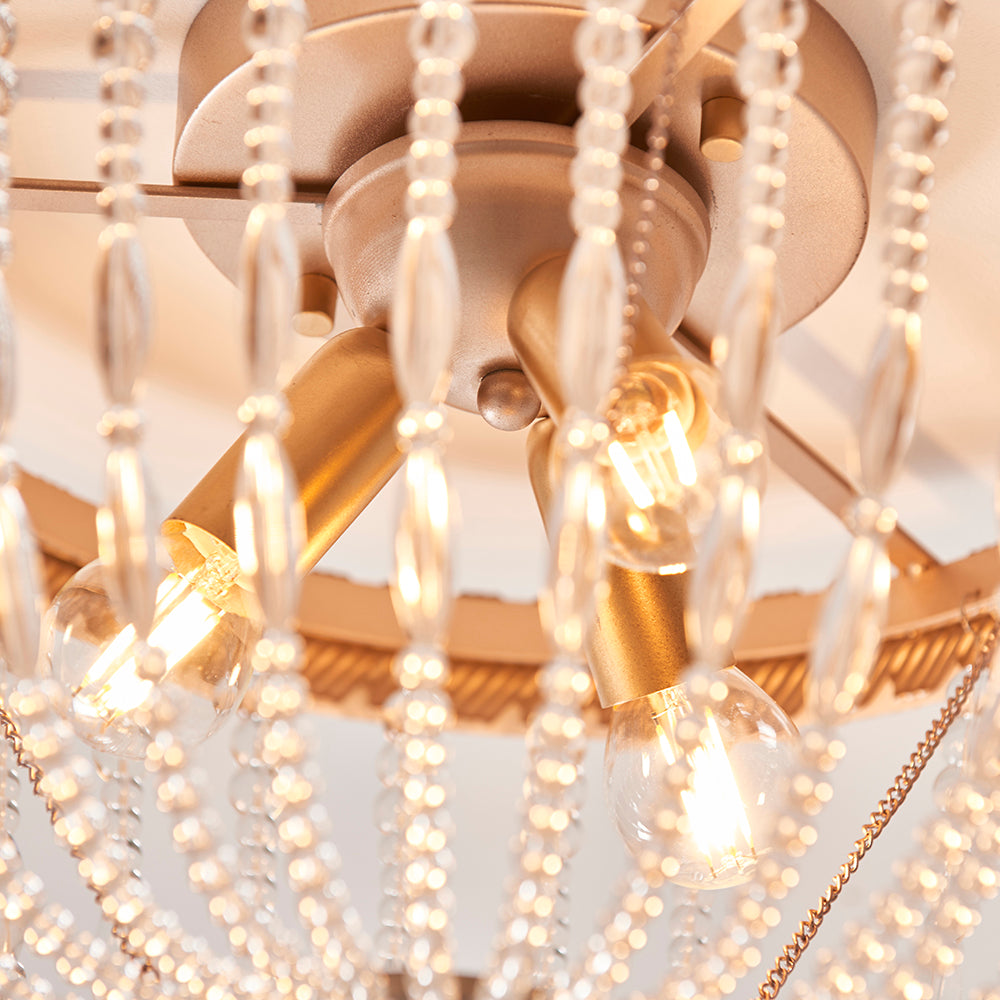 Endon Lighting 90123 Celine 3Lt Flush Rose Gold Paint & Clear Glass