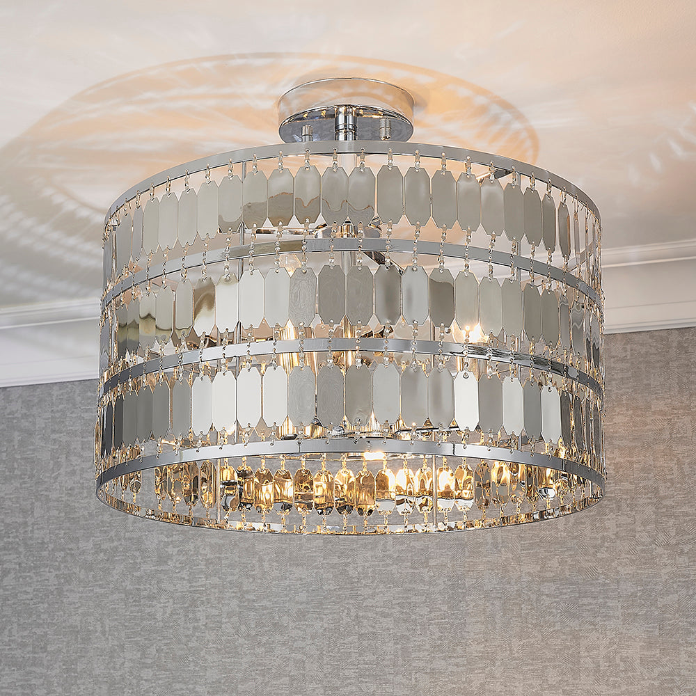 Endon Lighting 90297 Eldora 3Lt Flush Chrome Plate