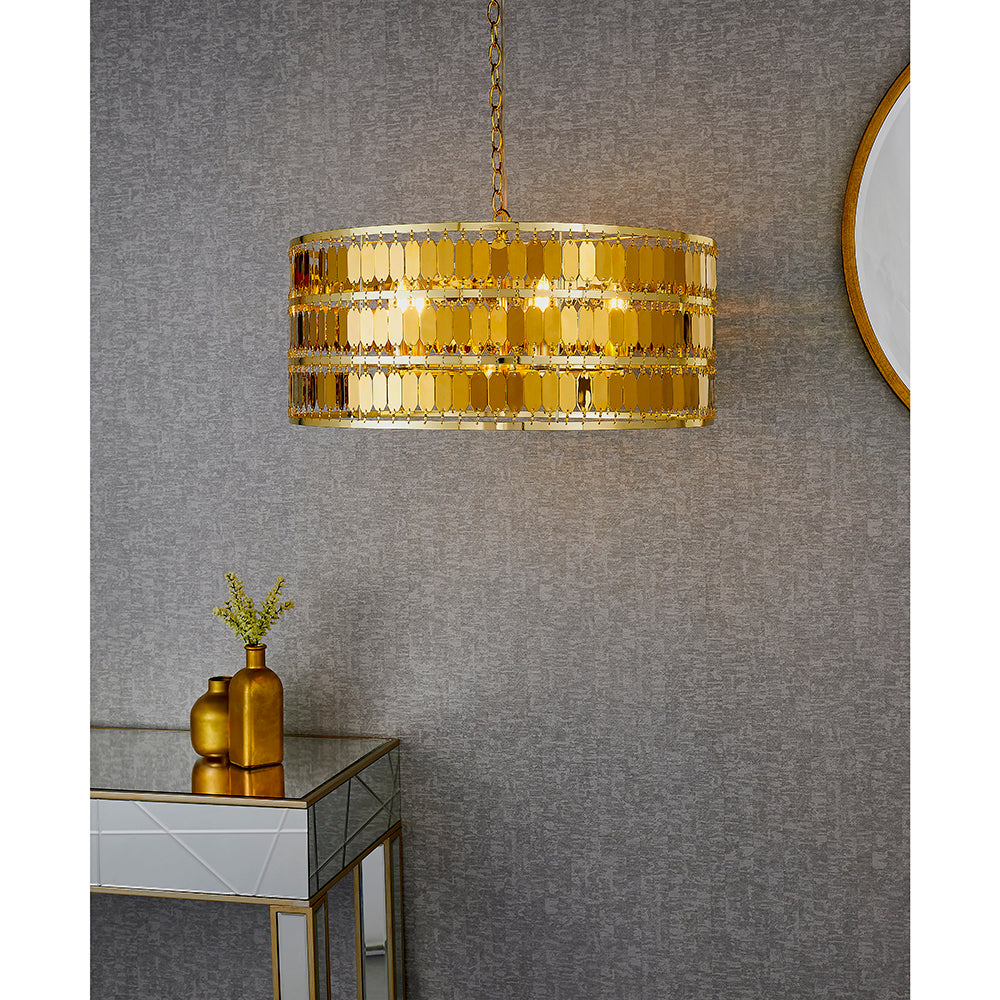 Endon Lighting 90299 Eldora 5Lt Pendant Gold Effect Plate