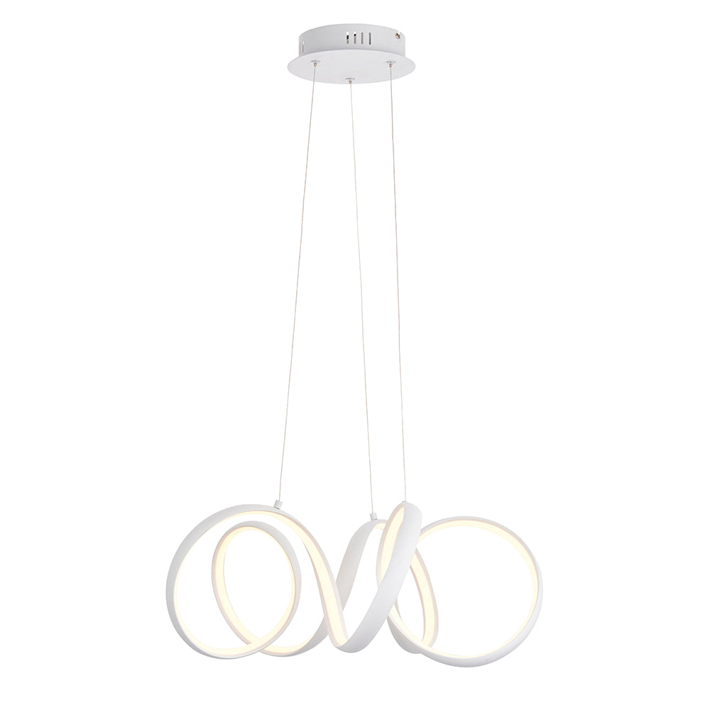 Endon Lighting 90321 Synergy 1Lt Pendant Textured White Paint & White Silicone