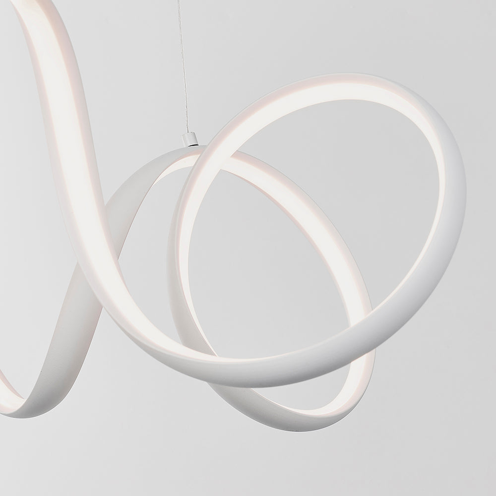 Endon Lighting 90321 Synergy 1Lt Pendant Textured White Paint & White Silicone