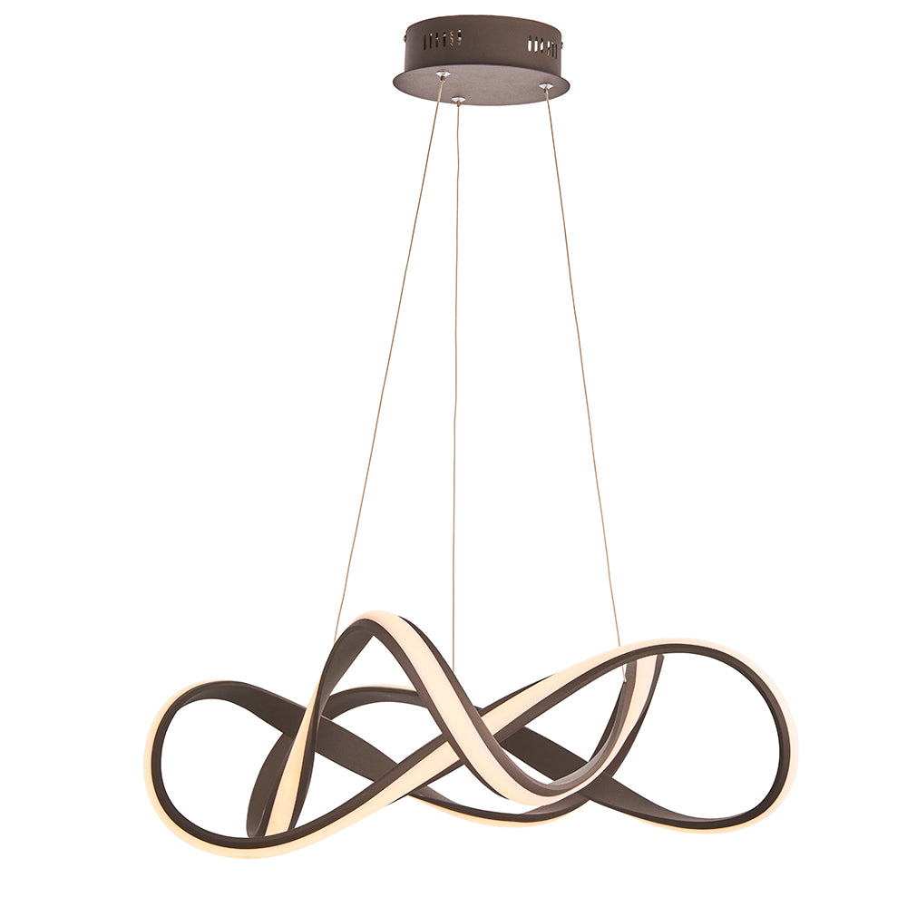 Endon Lighting 90322 Synergy 1Lt Pendant Textured Coffee Paint & White Silicone
