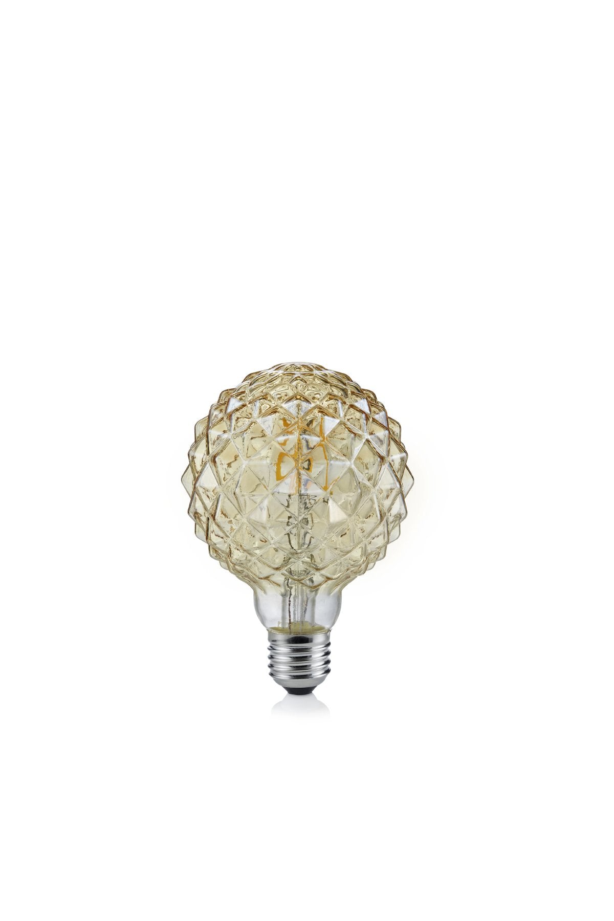 4W LED faceted shape filament lamp - amberglass