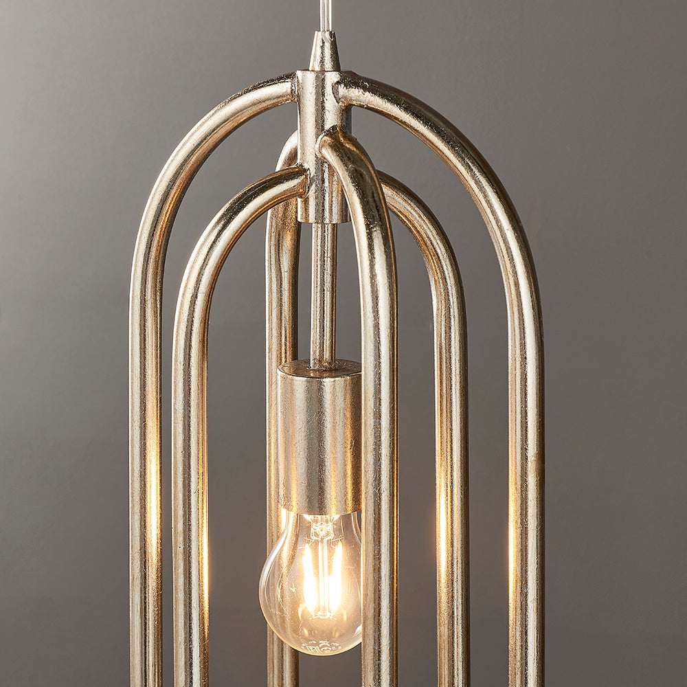 Endon Lighting 90590 Meera 1Lt Pendant Antique Silver Leaf