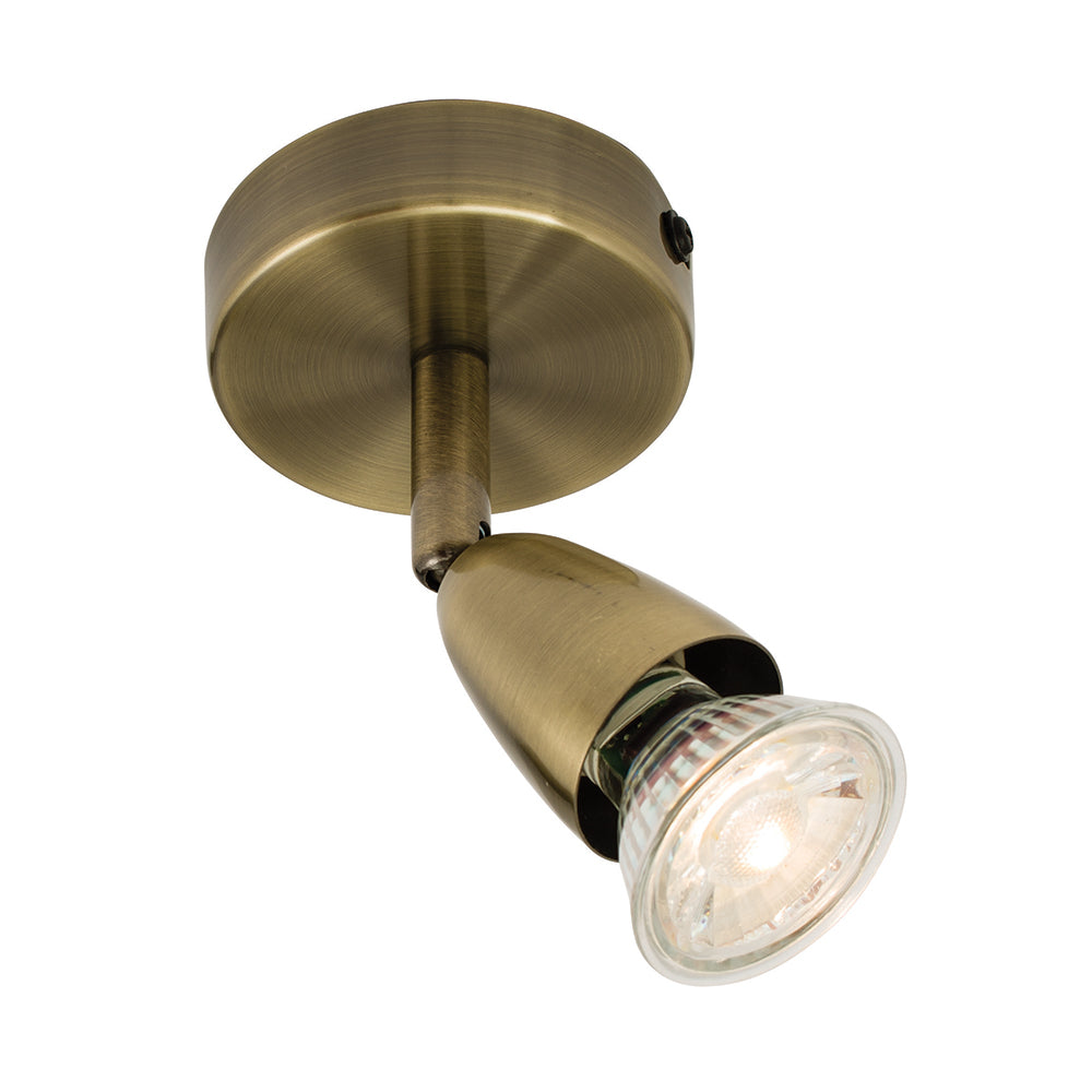 Endon Lighting 91838 Ascoli 1Lt Spot Antique Brass Plate