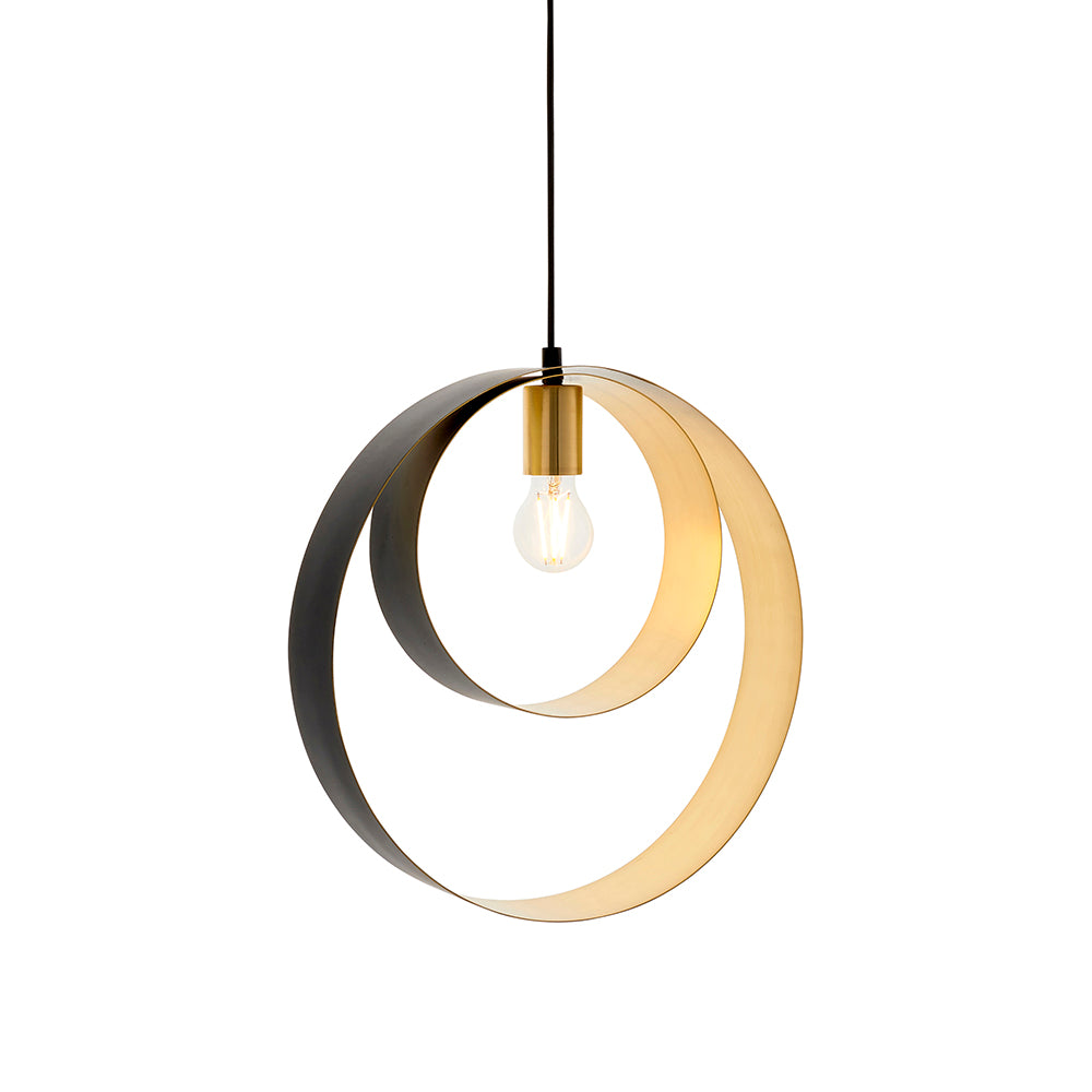 Endon Lighting 92877 Cal 1Lt Pendant Satin Brass Plate & Matt Black