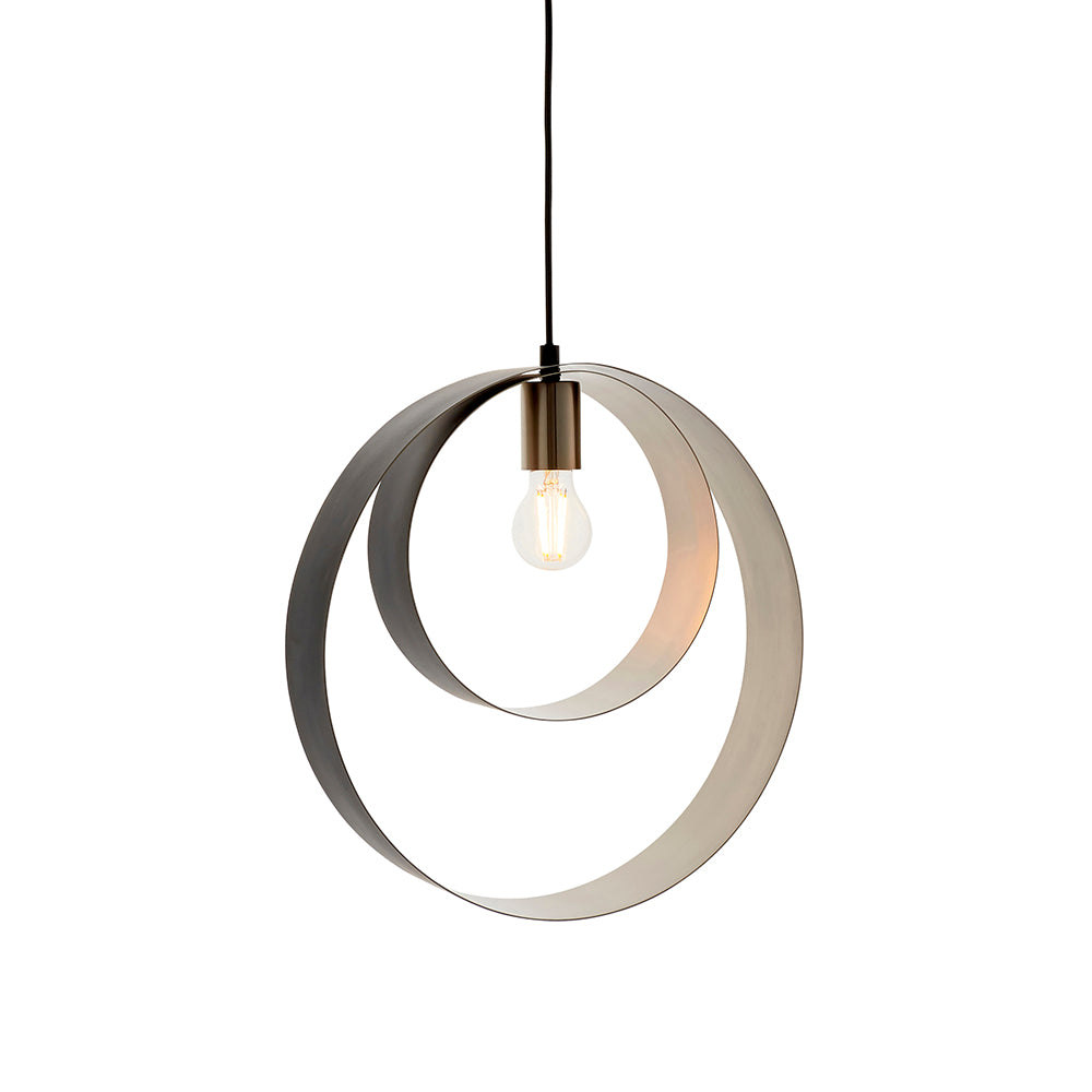 Endon Lighting 92880 Cal 1Lt Pendant Brushed Nickel Plate & Matt Black