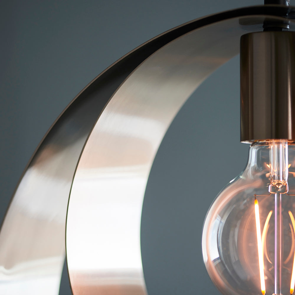 Endon Lighting 92880 Cal 1Lt Pendant Brushed Nickel Plate & Matt Black