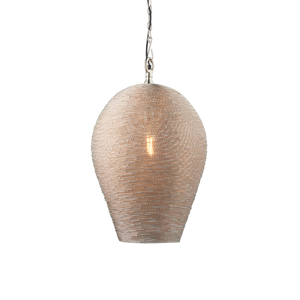 Endon Lighting 93129 Paresh 1Lt Pendant Polished Nickel Plate