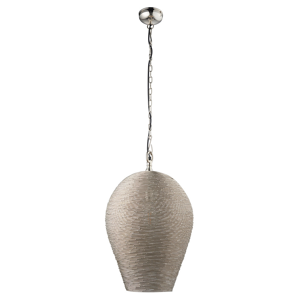 Endon Lighting 93129 Paresh 1Lt Pendant Polished Nickel Plate