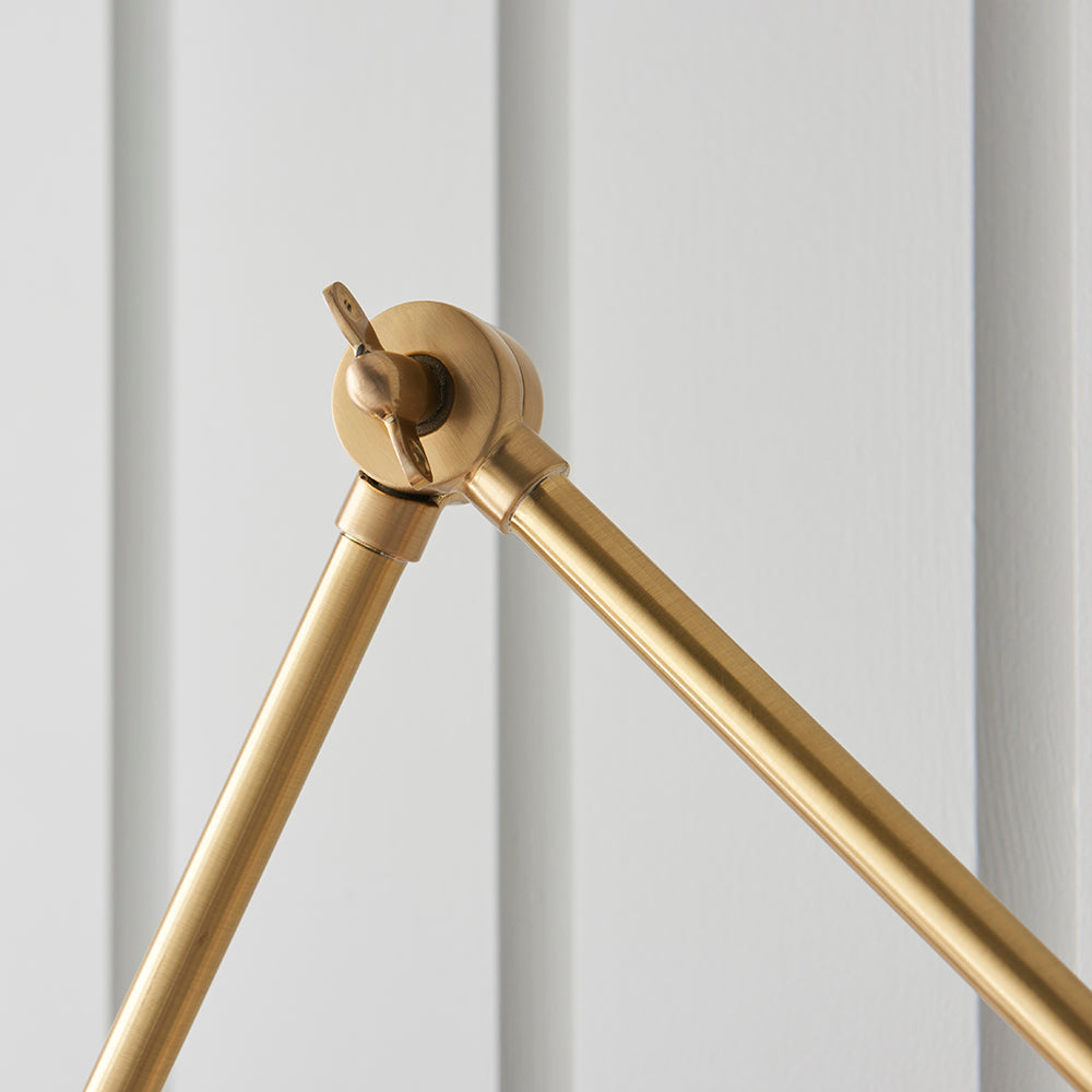 Endon Lighting 93142 Lehal 1Lt Wall Antique Solid Brass & Matt Black