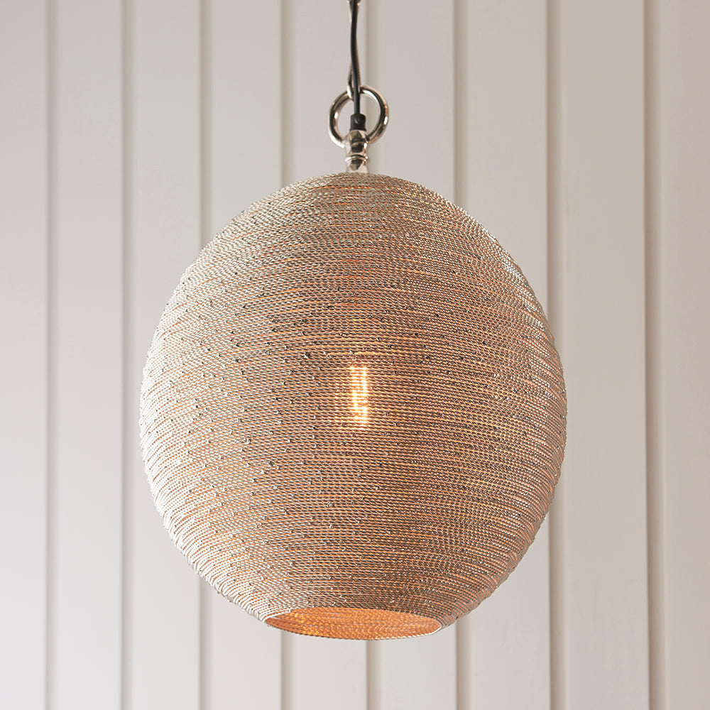 Endon Lighting 93430 Asha 1Lt Pendant Polished Nickel Plate