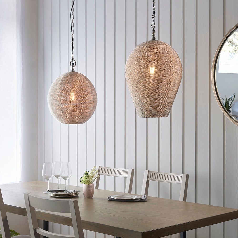 Endon Lighting 93430 Asha 1Lt Pendant Polished Nickel Plate