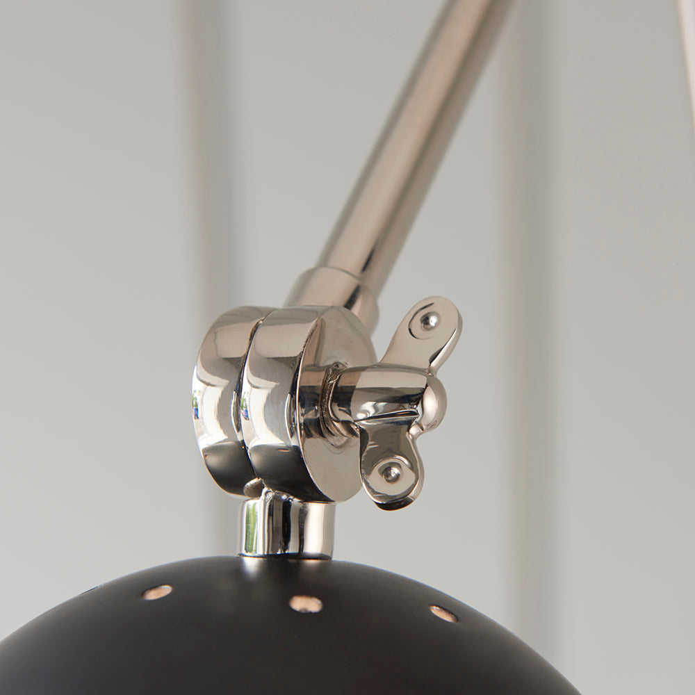 Endon Lighting 93431 Lehal 1Lt Wall Polished Nickel Plate & Matt Black