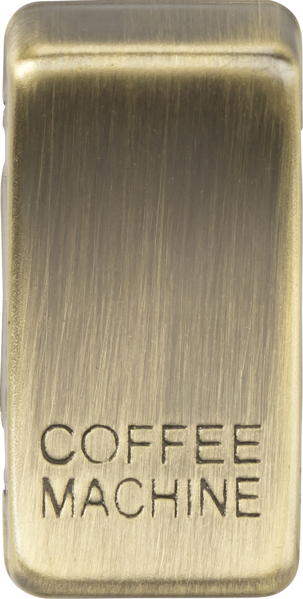 Switch cover "marked COFFEE MACHINE" - antique brass