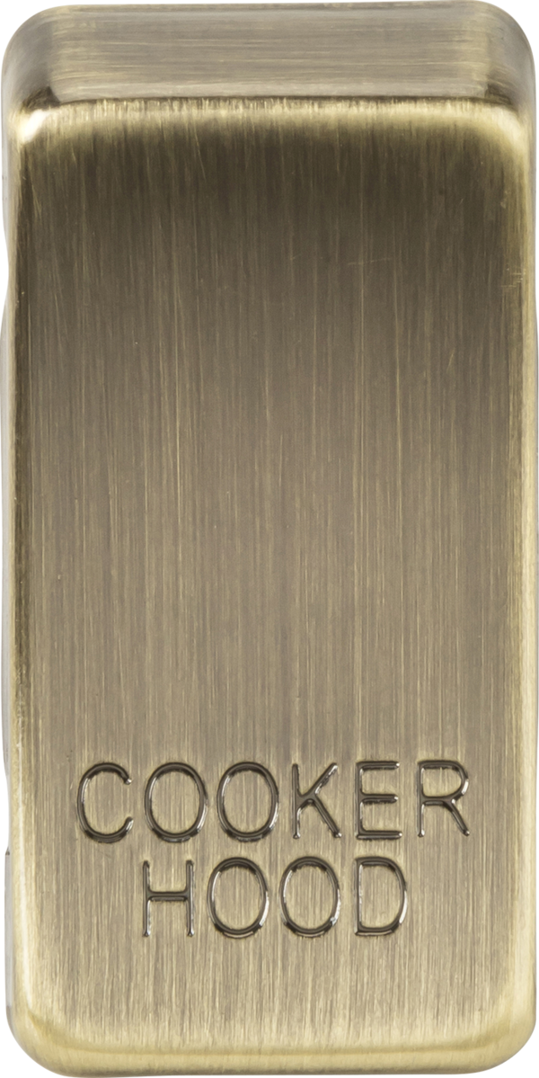 Switch cover "marked COOKER HOOD" - antique brass