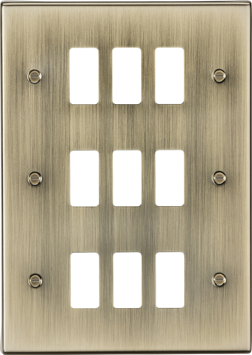 9G grid faceplate - antique brass