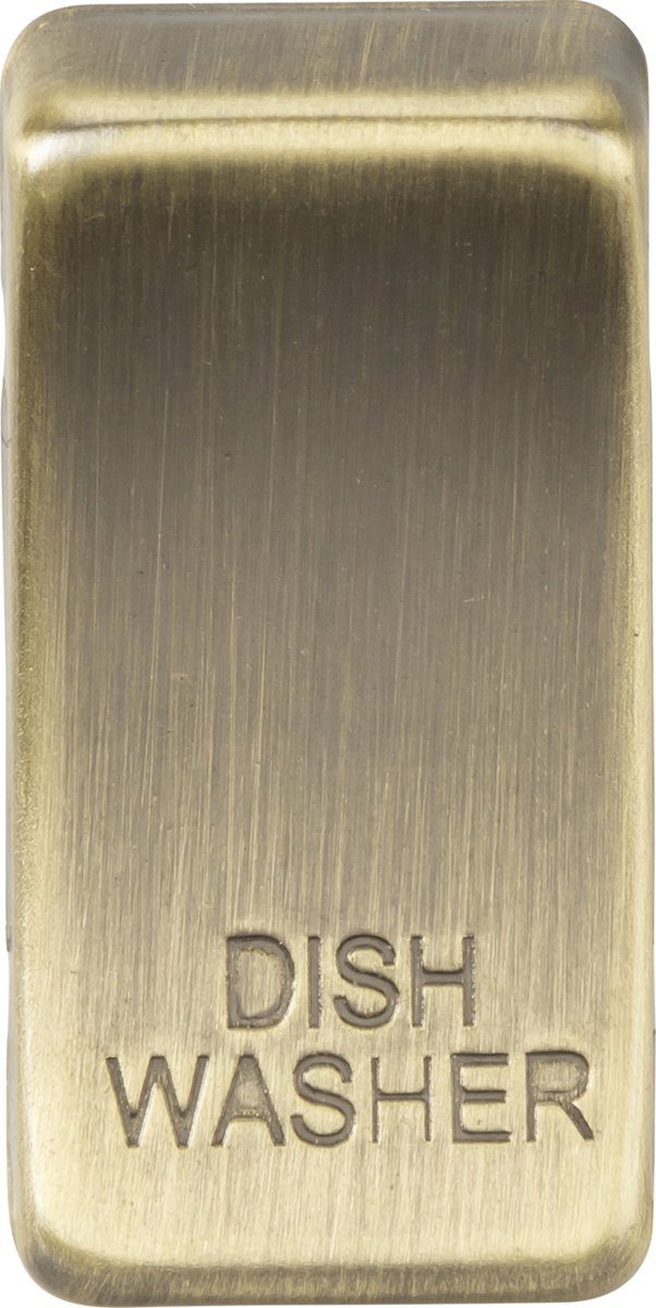 Switch cover "marked DISHWASHER" - antique brass