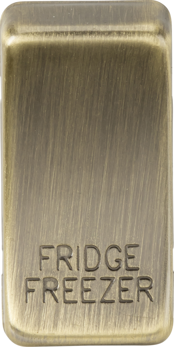 Switch cover "marked FRIDGE FREEZER" - antique brass