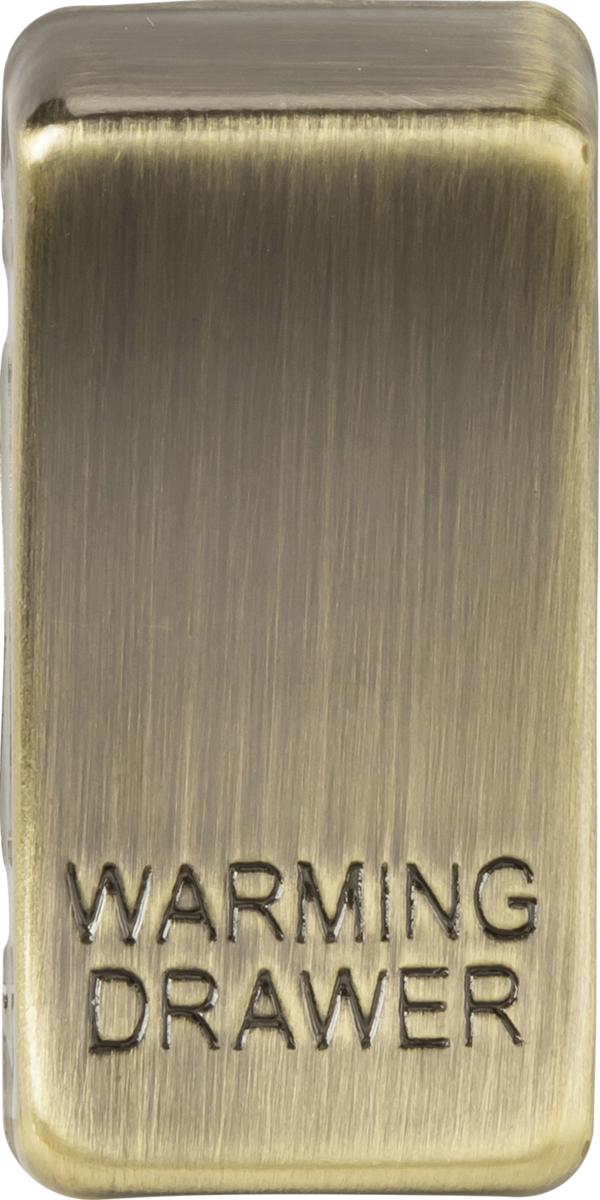 Switch cover "marked WARMING DRAWER" - antique brass