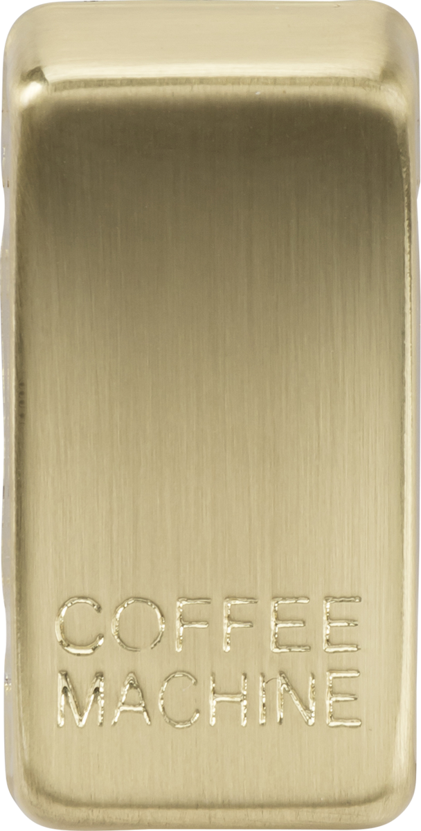 Switch cover "marked COFFEE MACHINE" - brushed brass