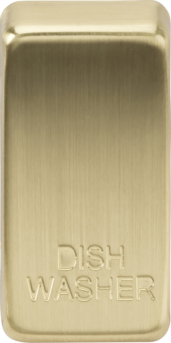 Switch cover "marked DISHWASHER" - brushed brass