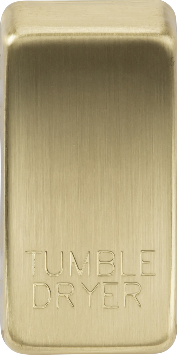 Switch cover "marked TUMBLE DRYER" - brushed brass